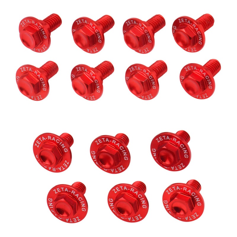 Zeta Aluminum Bolt Set Plastics Suzuki RMZ250 '10-18 17 pcs - Red