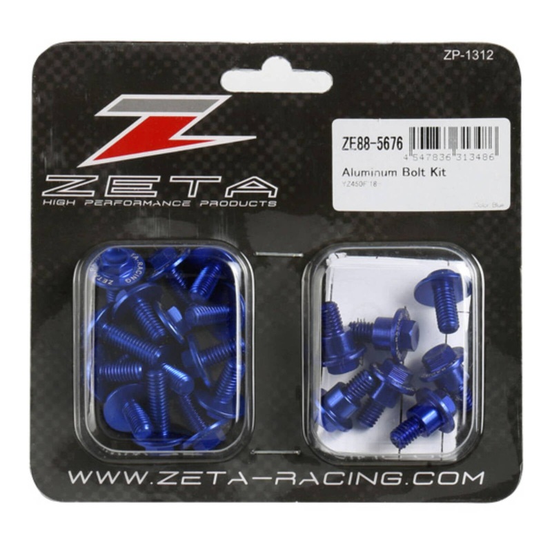 Zeta Aluminum Bolt Set Plastics Yamaha YZ450F '18- 21 pcs - Blue