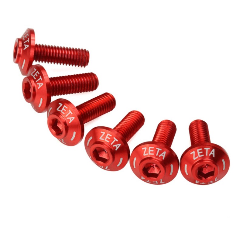 Zeta Screen Bolt Set Red (6pcs)
