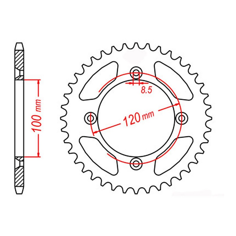 Rear Sprocket OE Steel 798 51T #428