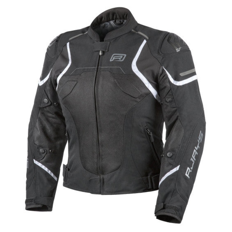 RJAYS PACE AIRFLOW Ladies Jacket Blk/Wht - Hi-Flow Mesh Sports