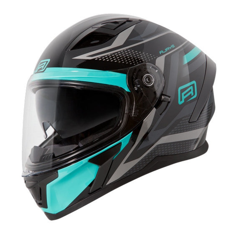 RJAYS APEX III Helmet - IGNITE Blk/Aqua | Internal Sun-Shield