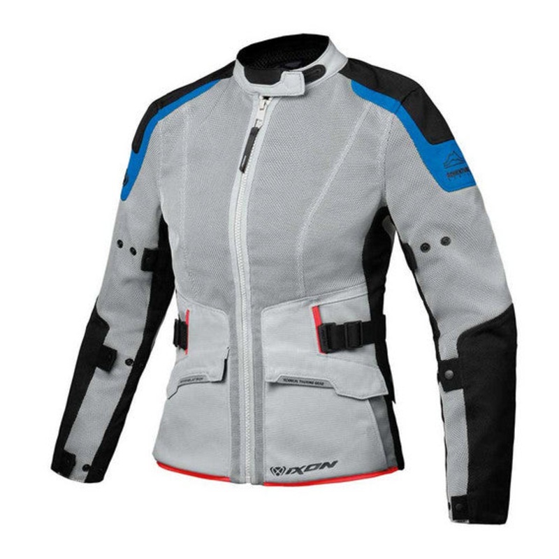 Ixon M-NJORD Lady Jacket Gry/Blu/Neon Red - Touring Ventilated