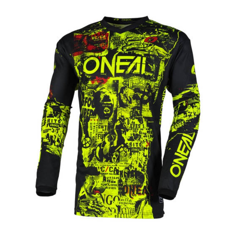 O'Neal 2025 Youth ELEMENT Attack Jersey - Black/Neon Yellow