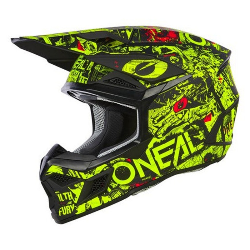 O'Neal 2025 Youth 3SRS ATTACK Helmet - Black/Neon Yellow